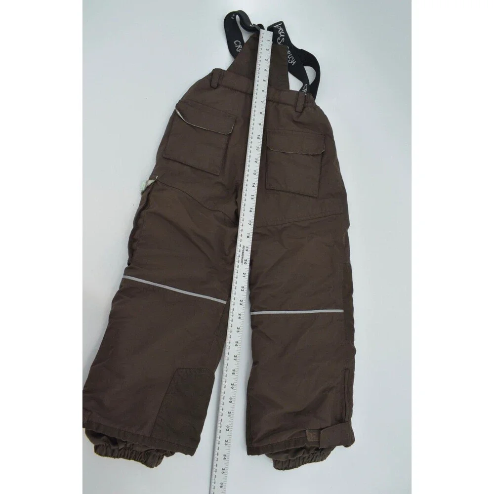 Crush Youth 6 Unisex Solid Brown Insulated Ski Snow Bibs